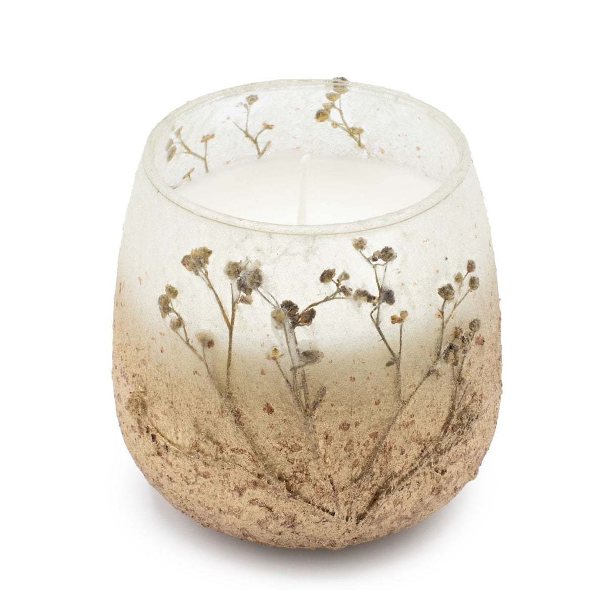 Wildlight Woods Glazen Kaars Medium – Gedroogde Bloemen