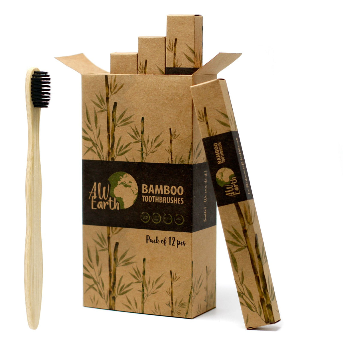Bamboe Tandenborstel – Charcoal Medium Soft