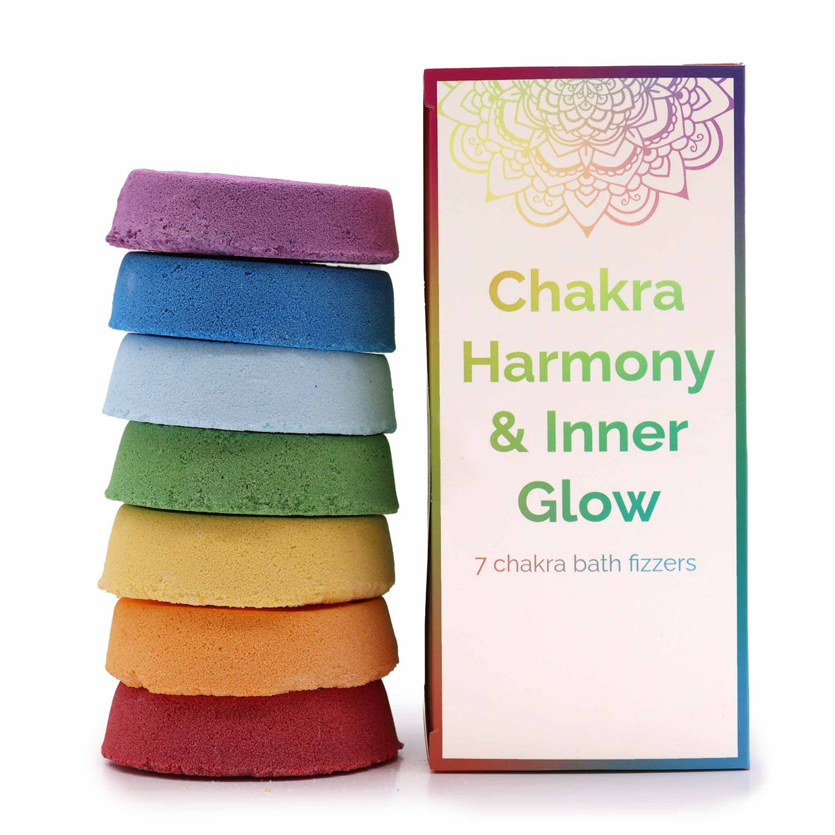 Chakra Harmony & Inner Glow – 7 Bath Fizzers Geschenkset