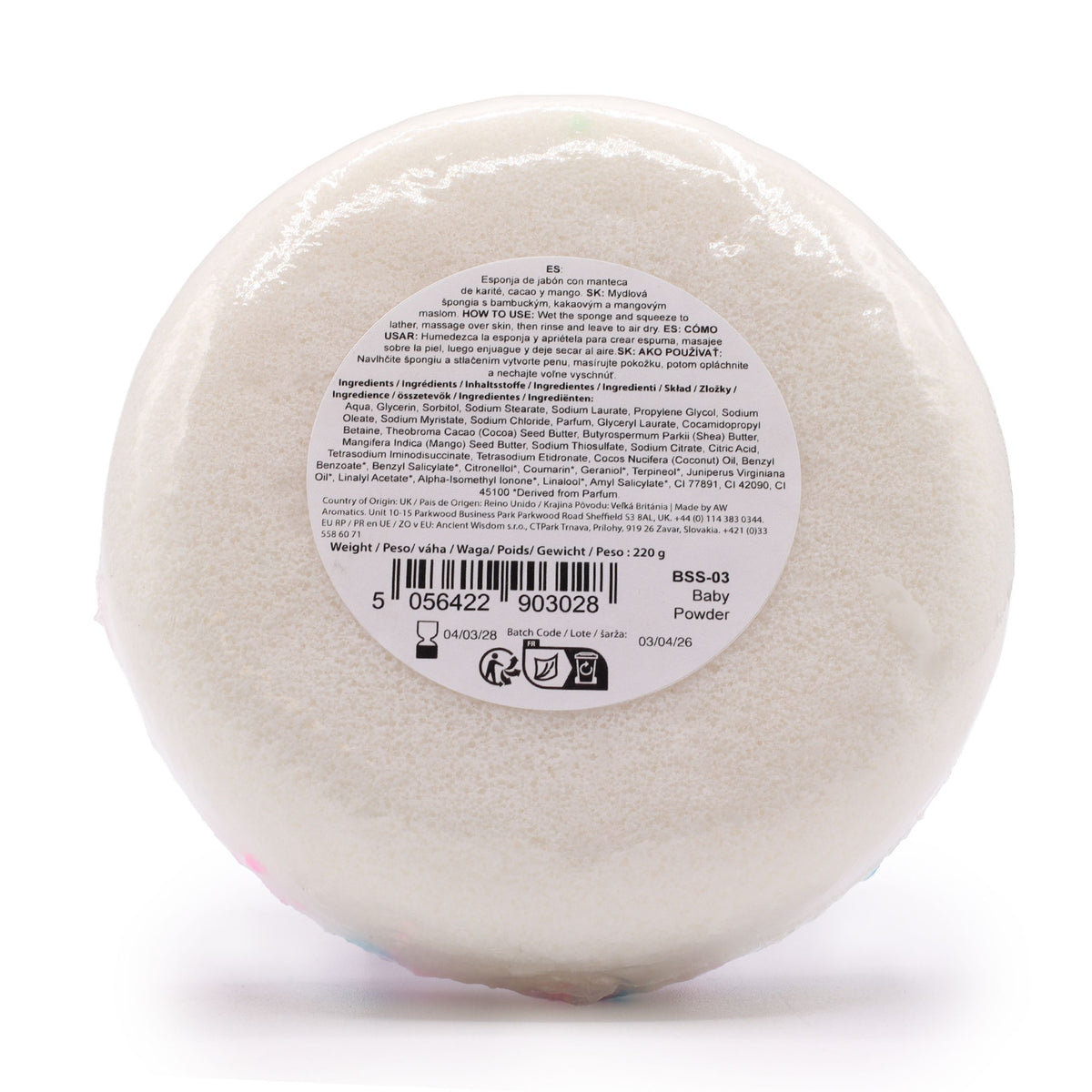 Butter Bubble Zeep-Spons – Baby Powder – 230 g